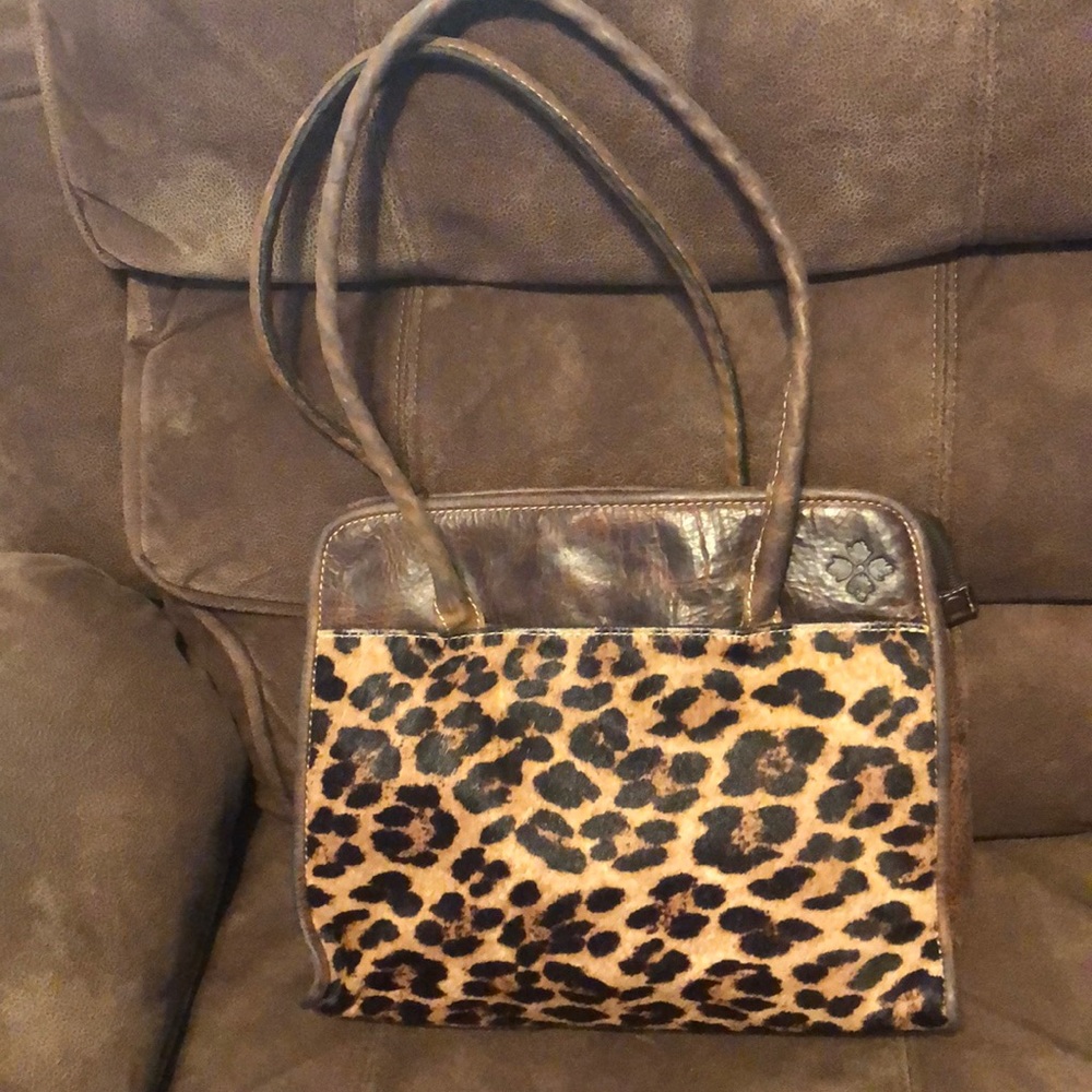 Patricia Nash Calf Hair Leopard Satchel